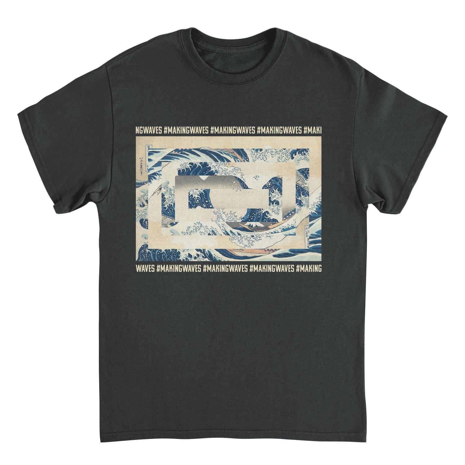 Classic Paintings Making Waves Hokusai Mens T Shirt Black Officially Licensed