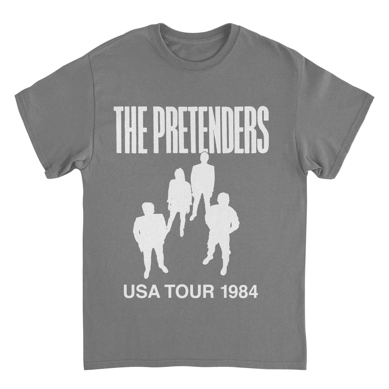 The Pretenders USA Tour 1984 Mens T Shirt Charcoal Officially Licensed