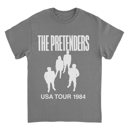 The Pretenders USA Tour 1984 Mens T Shirt Charcoal Officially Licensed