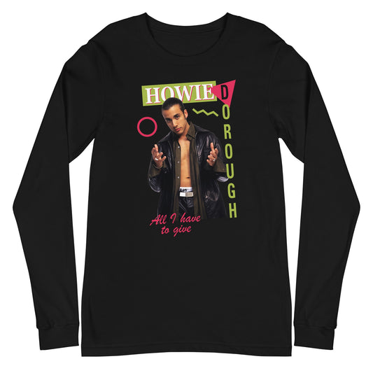 Backstreet Boys Howie Dorough Mens Long Sleeve T Shirt Black