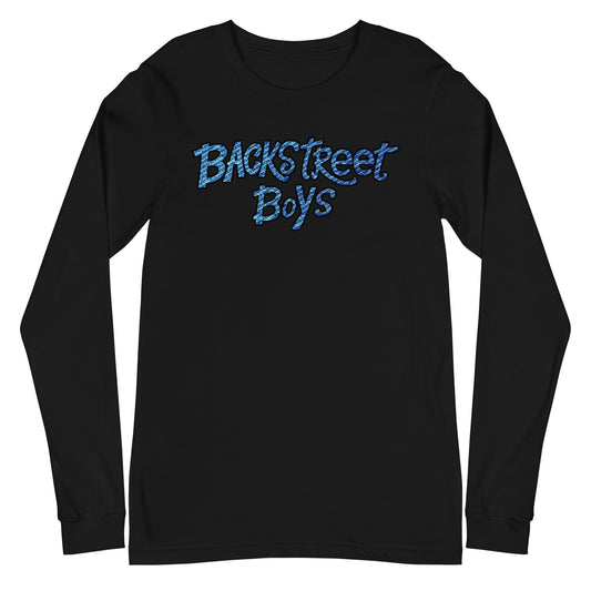 Backstreet Boys Striped Logo Mens Long Sleeve T Shirt Black