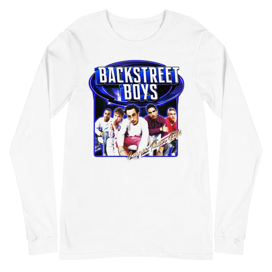 Backstreet Boys Larger Than Life Mens Long Sleeve T Shirt White