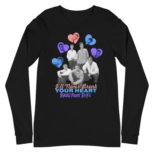 Backstreet Boys Never Break Your Heart Mens Long Sleeve T Shirt Black