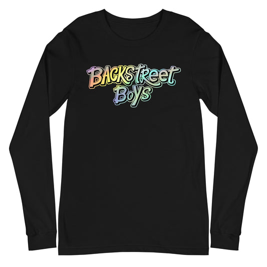 Backstreet Boys Gradient Logo Mens Long Sleeve T Shirt Black