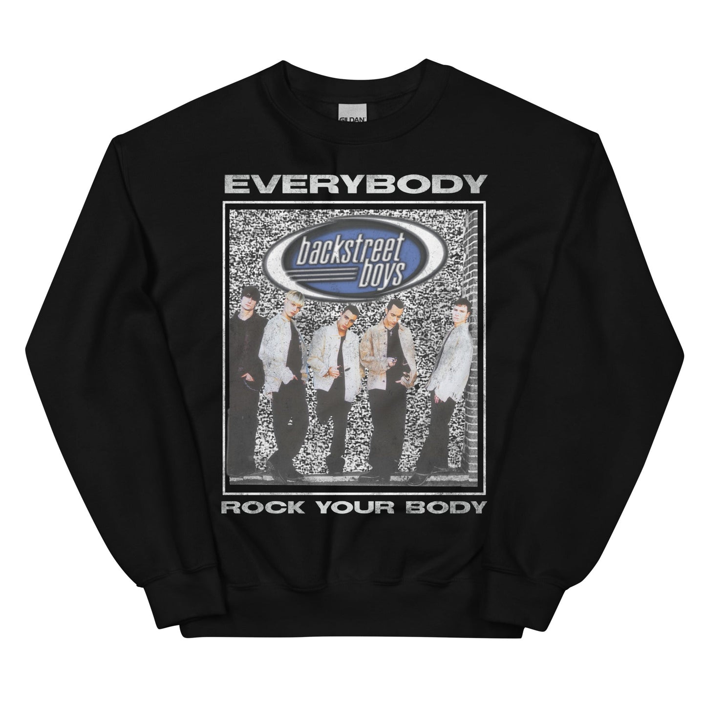 Backstreet Boys Rock Your Body Officially Licensed Crewneck Sweatshirt Black