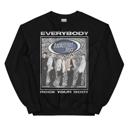 Backstreet Boys Rock Your Body Officially Licensed Crewneck Sweatshirt Black