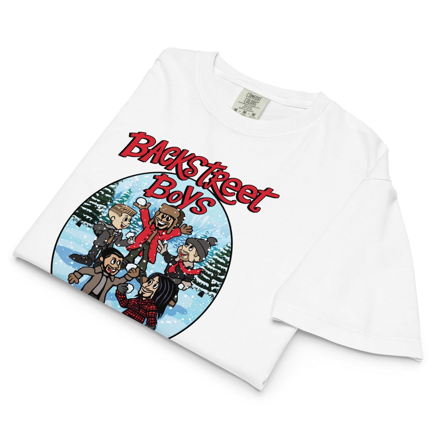 Backstreet Boys A Very Backstreet Christmas Mineral Wash Womens Crop Top Shirt