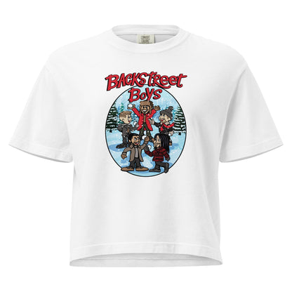 Backstreet Boys A Very Backstreet Christmas Mineral Wash Womens Crop Top Shirt