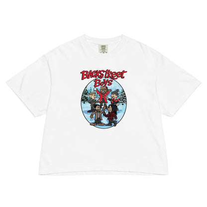 Backstreet Boys A Very Backstreet Christmas Mineral Wash Womens Crop Top Shirt