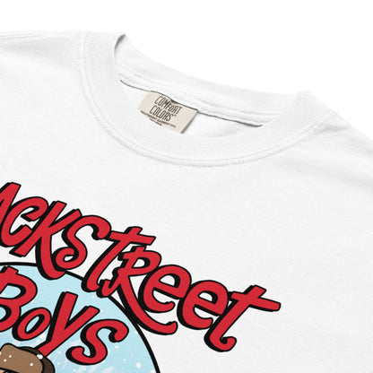 Backstreet Boys A Very Backstreet Christmas Mineral Wash Officially Licensed Mens T Shirt White