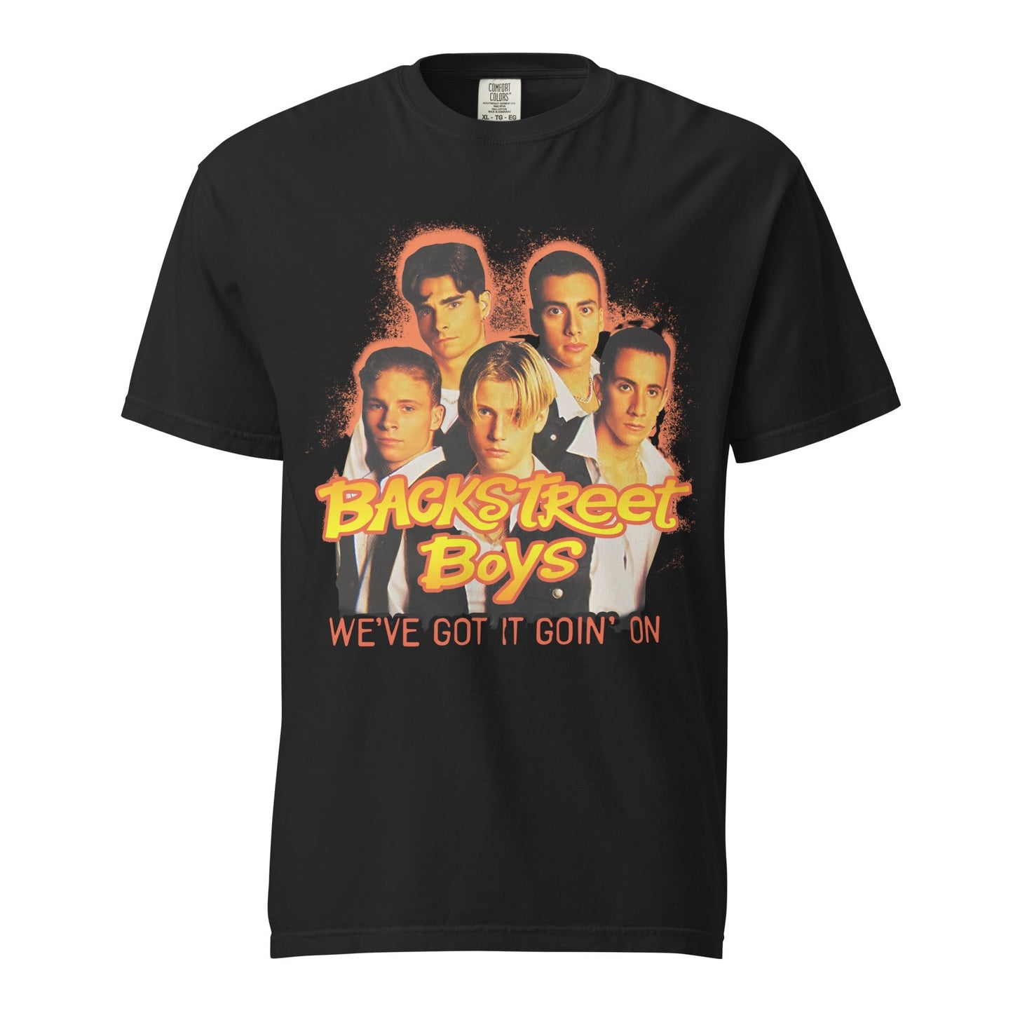 Backstreet Boys Goin On Mineral Wash Officially Licensed Mens T Shirt Black