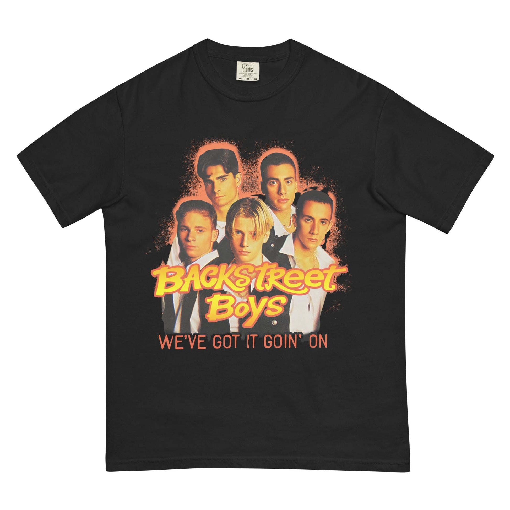 Backstreet Boys Goin On Mineral Wash Officially Licensed Mens T Shirt Black