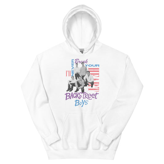 Backstreet Boys Never Break Officially Licensed Hoodie Sweatshirt White