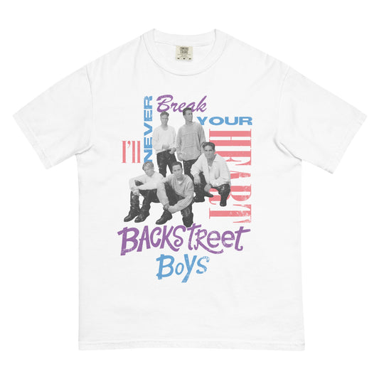 Backstreet Boys Never Break Mineral Wash Officially Licensed Mens T Shirt White