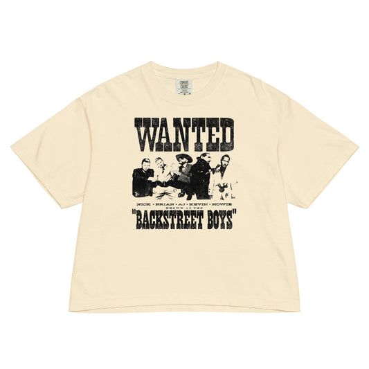 Backstreet Boys Wanted Mineral Wash Womens Crop Top Shirt