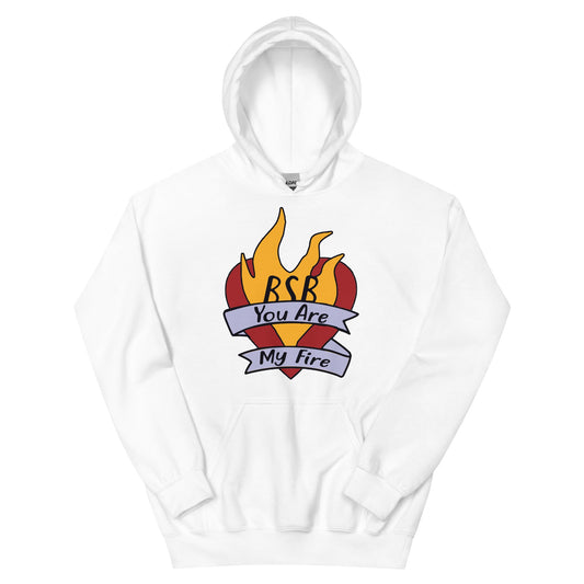 Backstreet Boys Hand Sketched Fire Officially Licensed Hoodie Sweatshirt White