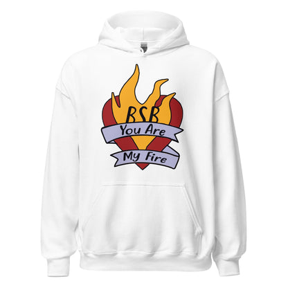 Backstreet Boys Hand Sketched Fire Officially Licensed Hoodie Sweatshirt White
