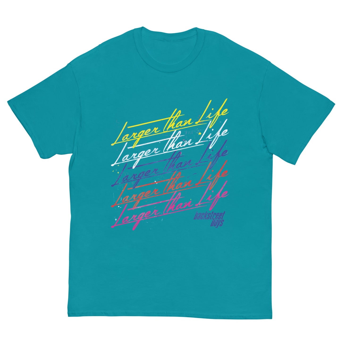 Backstreet Boys Larger Than Life Officially Licensed Mens T Shirt Teal