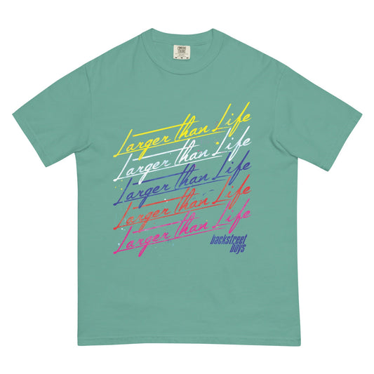 Backstreet Boys Larger Than Life Mineral Wash Officially Licensed Mens T Shirt Teal