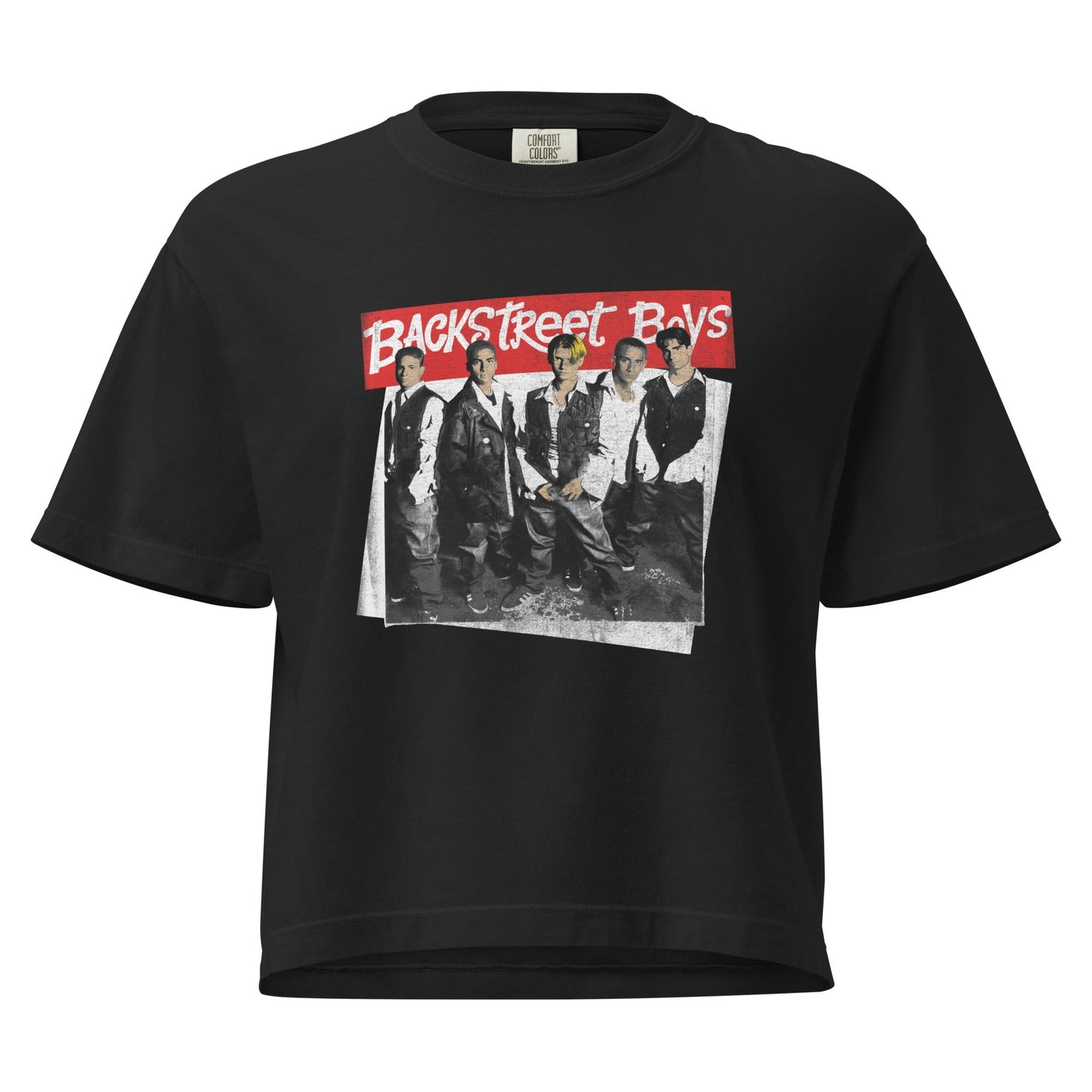 Backstreet Boys Everybody Mineral Wash Womens Crop Top Shirt Black