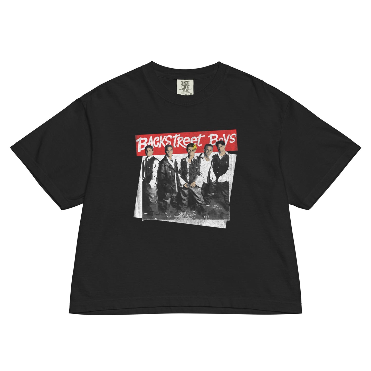 Backstreet Boys Everybody Mineral Wash Womens Crop Top Shirt Black
