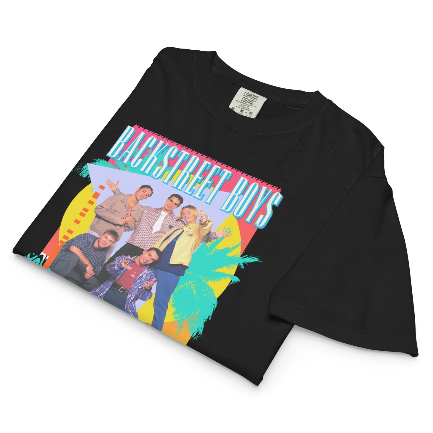 Backstreet Boys Cancun 2024 Mineral Wash Womens Crop Top Shirt Black