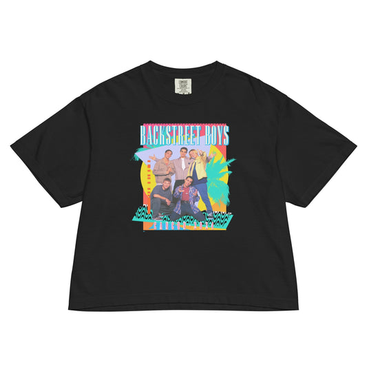 Backstreet Boys Cancun 2024 Mineral Wash Womens Crop Top Shirt Black