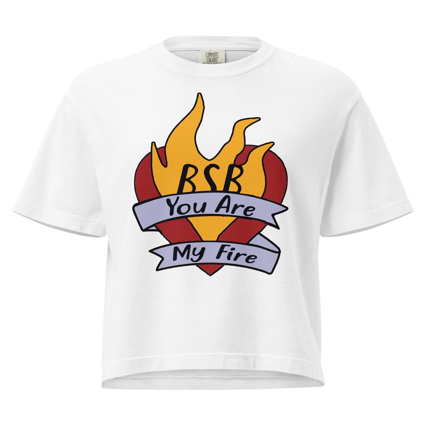 Backstreet Boys Hand Sketched Heart Mineral Wash Womens Crop Top Shirt White