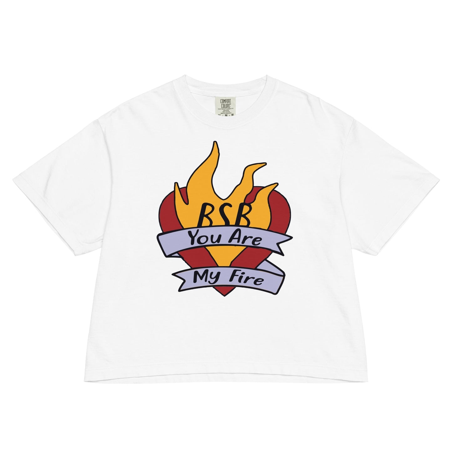 Backstreet Boys Hand Sketched Heart Mineral Wash Womens Crop Top Shirt White