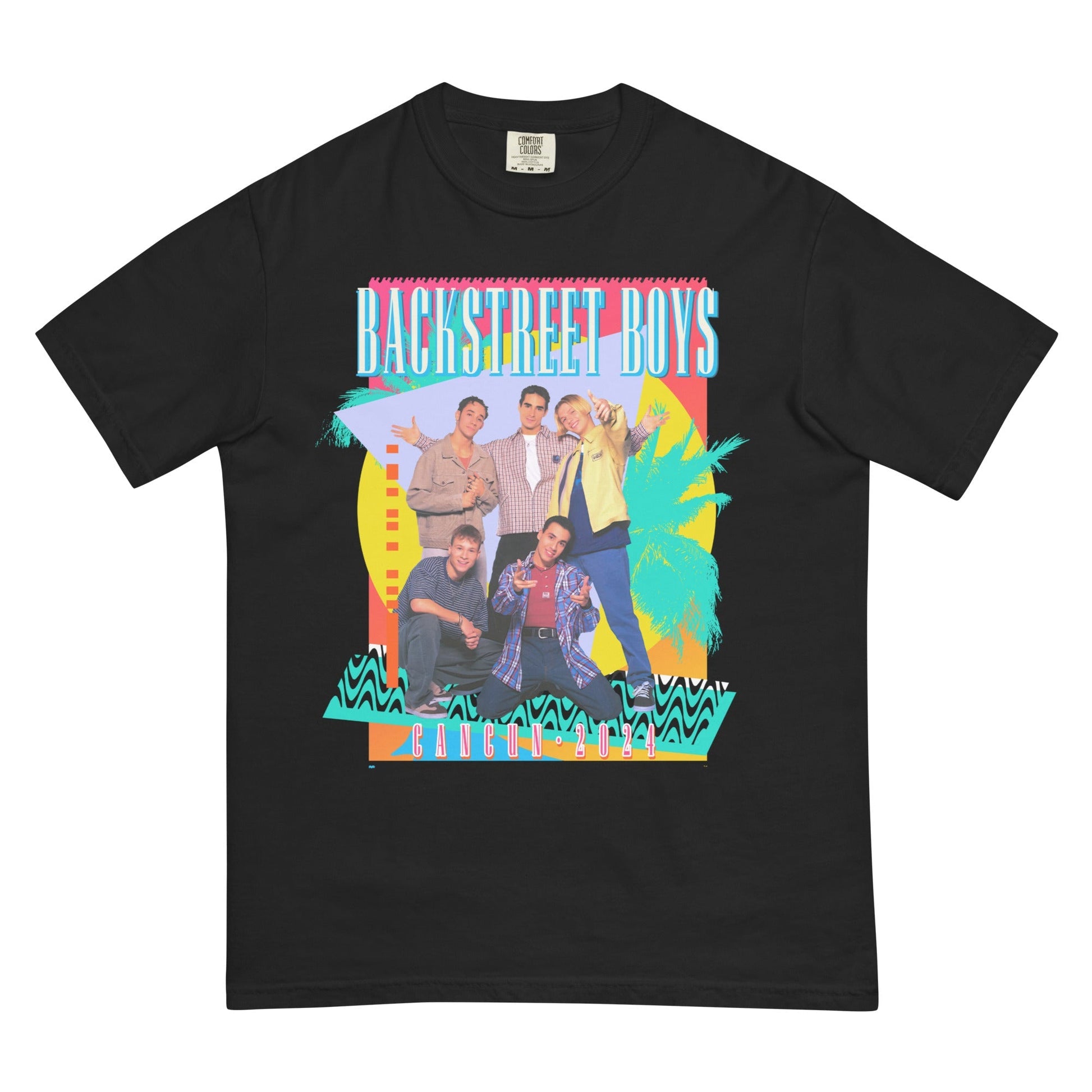 Backstreet Boys Cancun 2024 Mineral Wash Officially Licensed Mens T Shirt Black