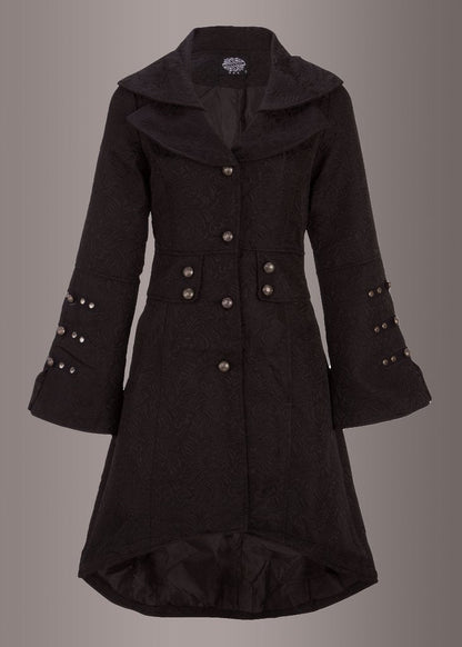 Wednesday Black Victorian Coat with Lacing