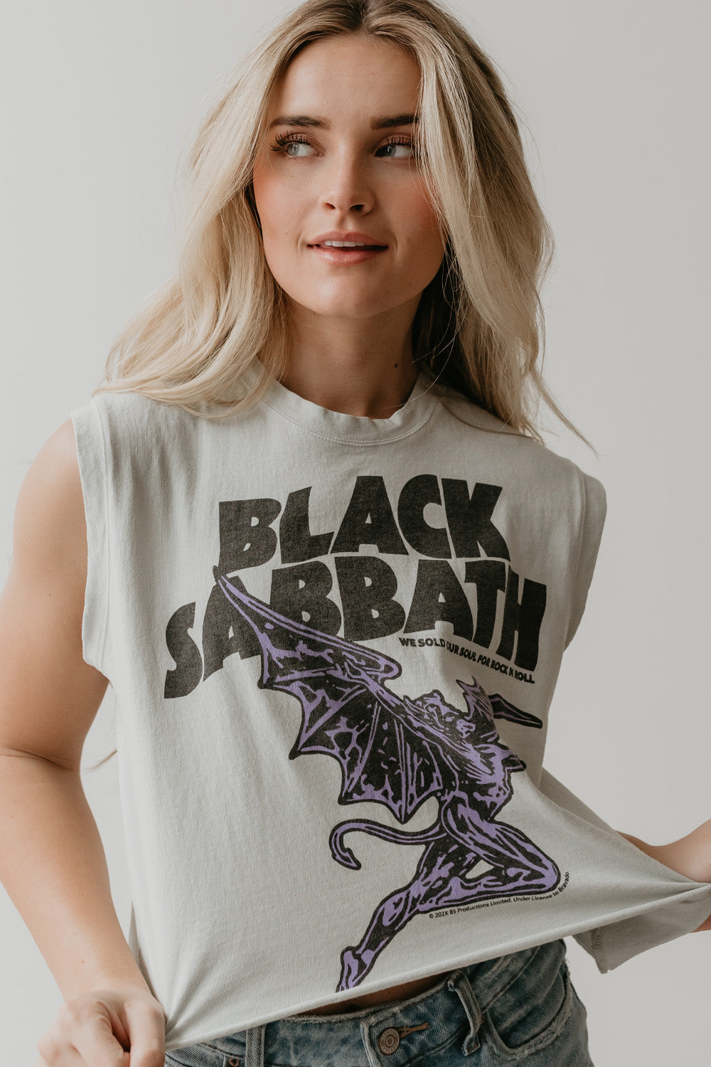 Black Sabbath Womens Tank Top Tee Shirt Grey