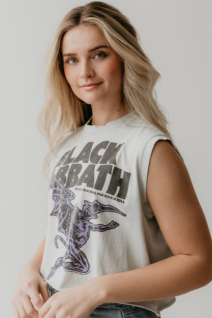 Black Sabbath Womens Tank Top Tee Shirt Grey