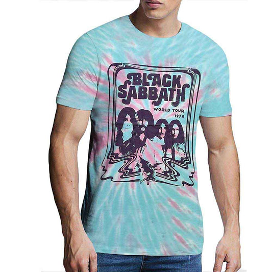Black Sabbath World Tour '78 Mens Tie Dye T Shirt Officially Licensed