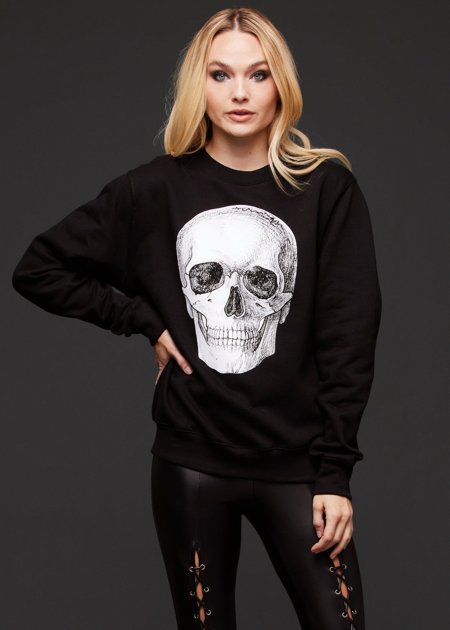 Black Skull Sweater Skeleton Sweatshirt