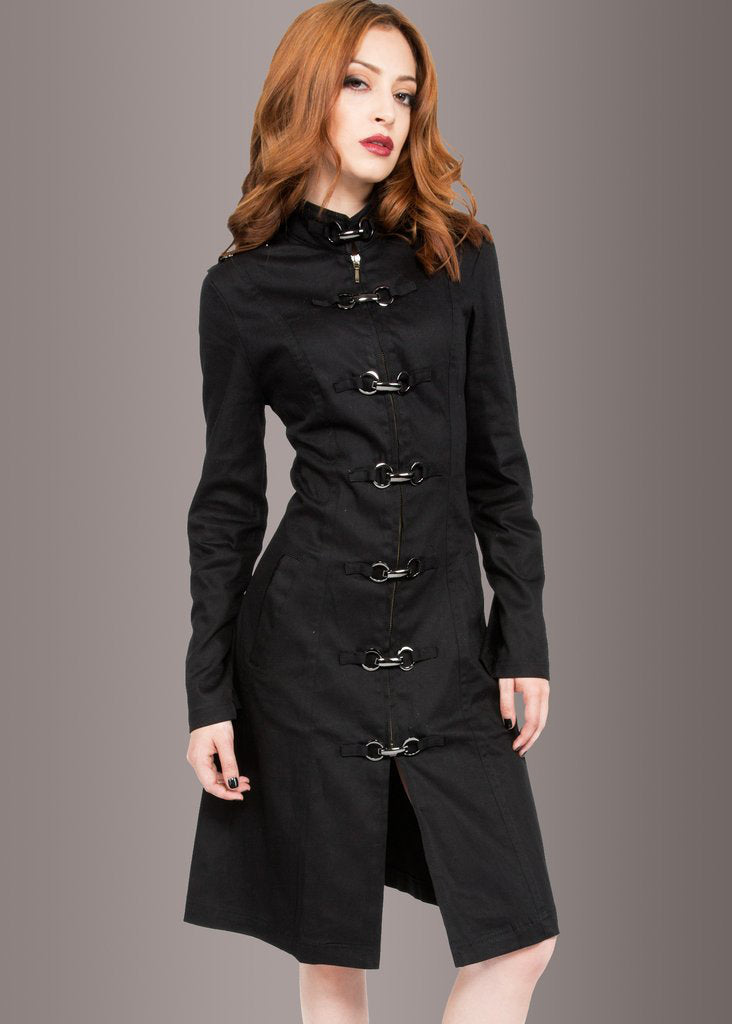 Black Gothic Coat Steampunk Jacket with Buckles