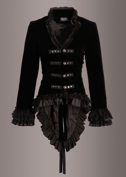 Vampire Royalty Black Tailcoat Velvet Gothic Jacket