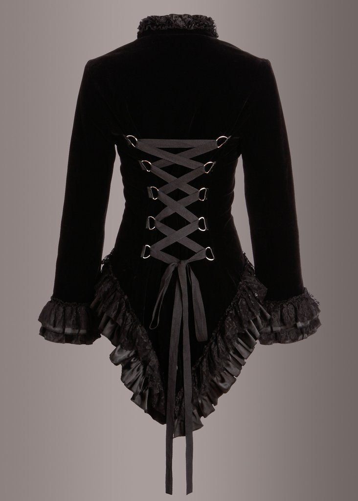 Vampire Royalty Black Tailcoat Velvet Gothic Jacket