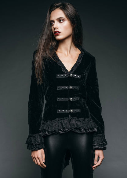 Vampire Royalty Black Tailcoat Velvet Gothic Jacket