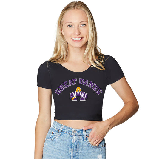 University at Albany Black Babydoll Womens Tee Shirt Officially Licensed