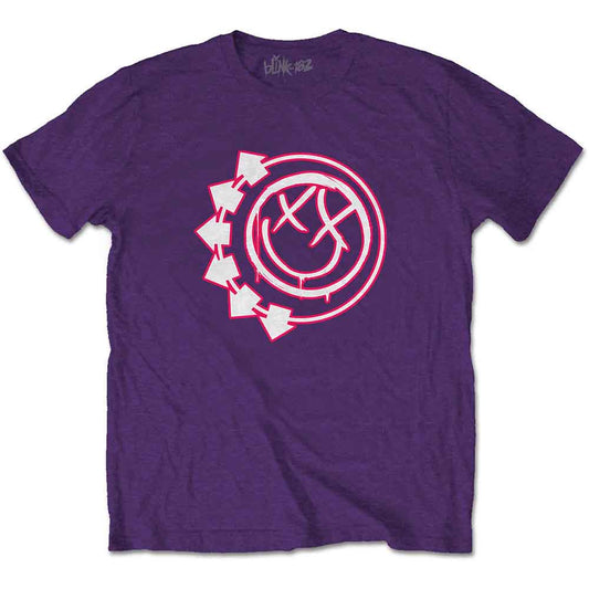 Blink 182 Six Arrow Smile T Shirt Purple Officially Licensed