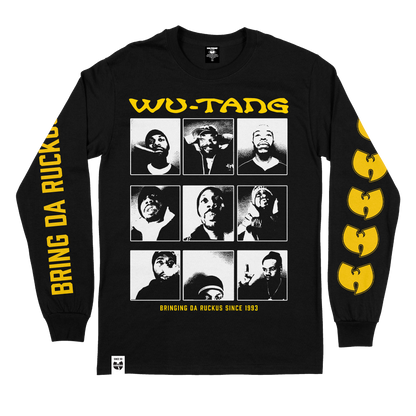 Wu-Tang Clan Officially Licensed 9 Diagrams Long Sleeve Mens T Shirt Black