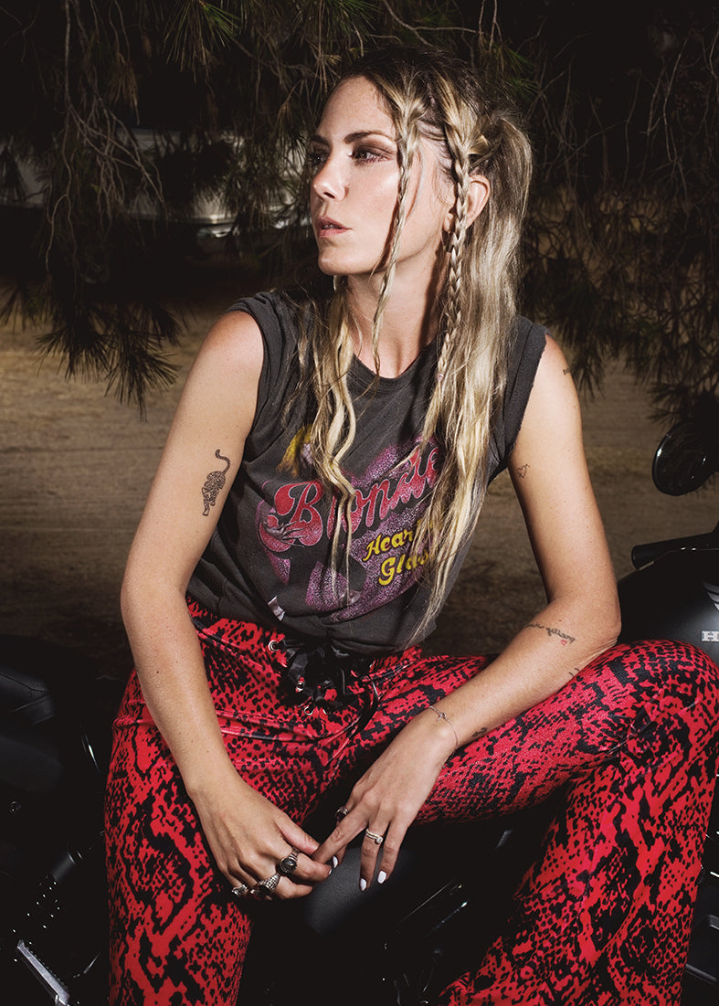 Blondie Heart of Glass Band Womens Shirt by Junk Food Black