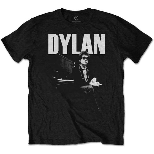 Bob Dylan At Piano T Shirt Black Officially Licensed