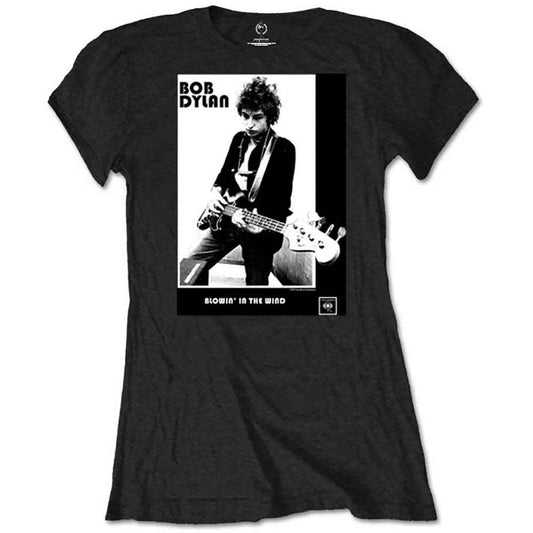Bob Dylan Blowing in the Wind Officially Licensed Womens T Shirt Black