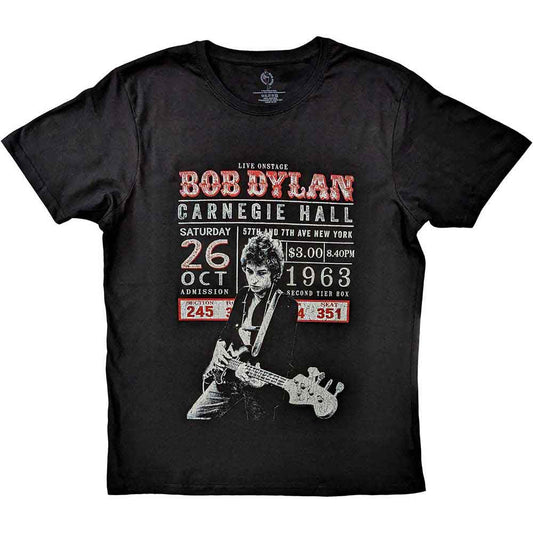 Bob Dylan Carnegie Hall '63 Mens T Shirt Black Officially Licensed