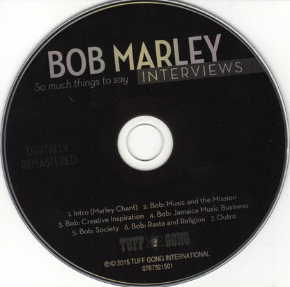 Bob Marley – Bob Marley Interviews: So Much Things to Say Music CD