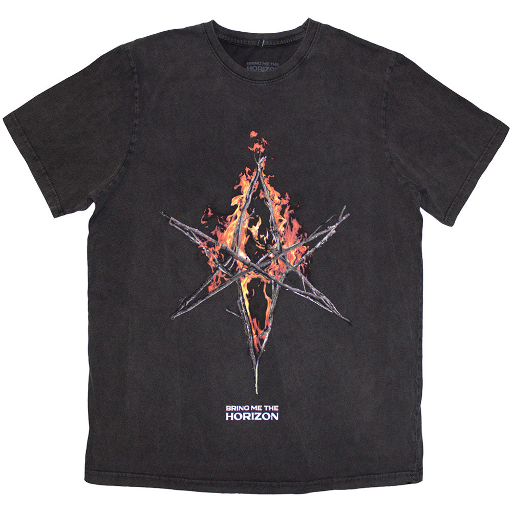 Bring Me The Horizon Flame Hex & Text Logo [T-Shirt]