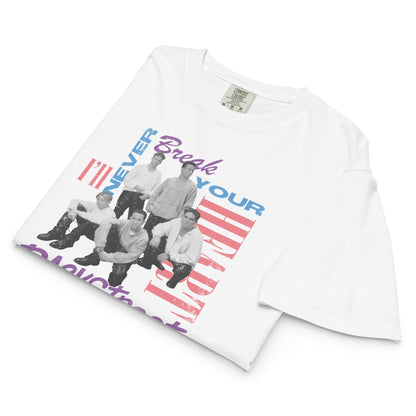 Backstreet Boys Never Break Mineral Wash Womens Crop Top Shirt White