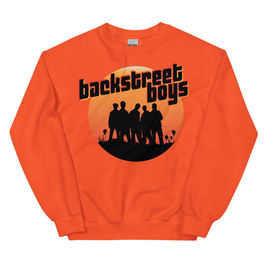 Backstreet Boys Coachella Sunset Officially Licensed Crewneck Sweatshirt Orange